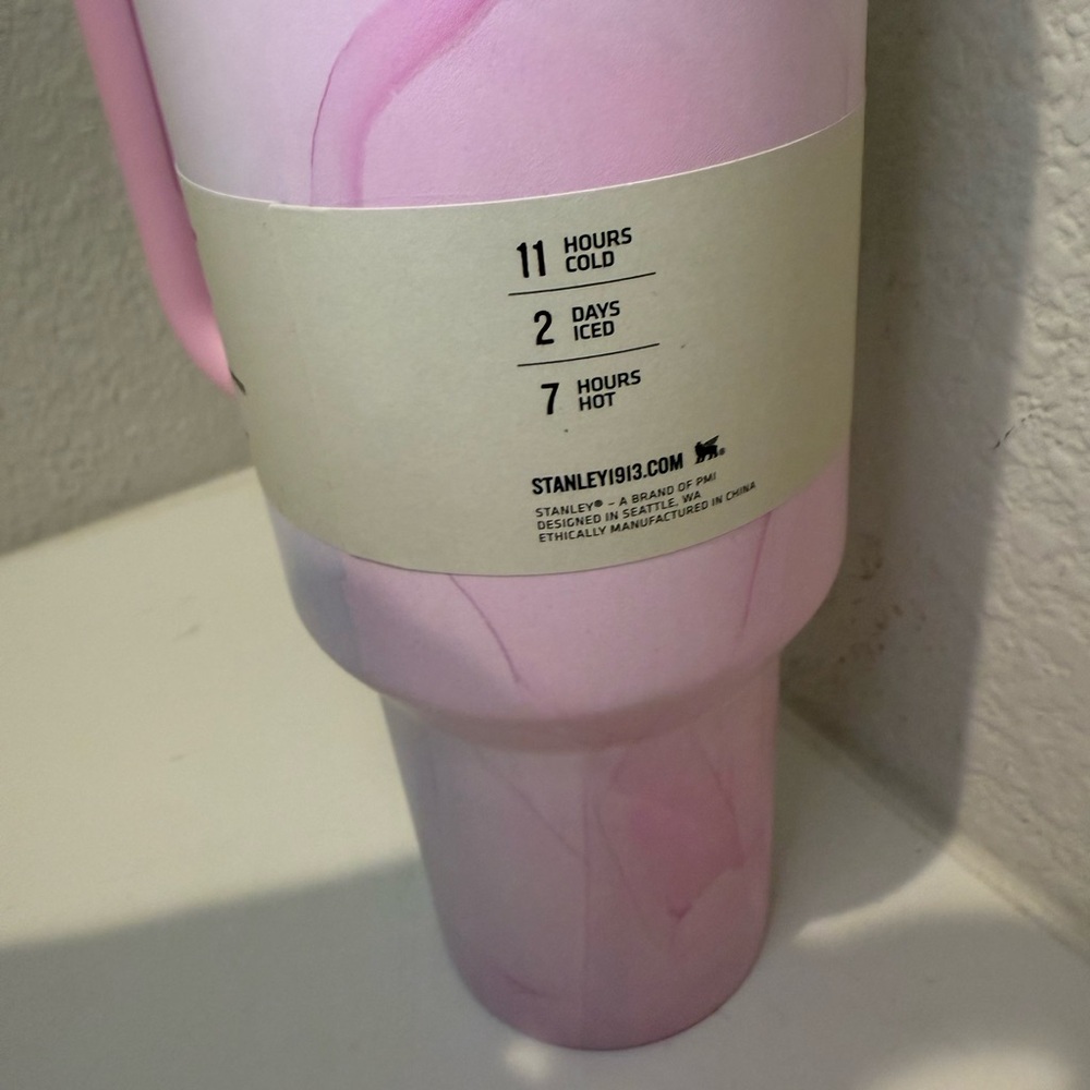 Stanley Watercolor Tulle Pink 40 oz Tumbler Water Cup Quencher H2.0 FlowState - Picture 6 of 10